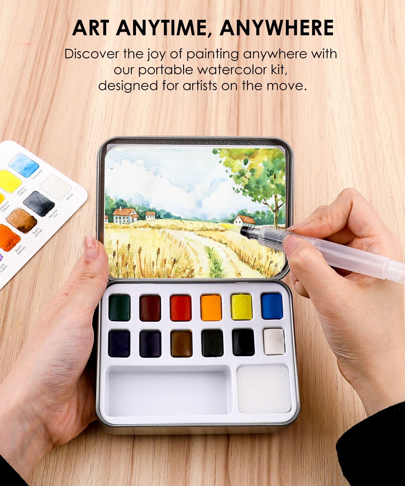 Good Watercolor Sets, Portable Watercolor Set, Good Watercolor Sets, Mini Travel Watercolor Set, Watercolor Half Pan, Watercolor Paints, Watercolor Set, Easy Watercolor Painting, Watercolor Painting Supplies, Pocket Watercolor Set, Grabie Watercolor, Grabie Watercolor Paint, Grabie Watercolor Paint Set, Grabie Best Watercolor Set, Grabie Watercolor With Brush, Grabie Art, Grabie Art Supplies, Grabie Watercolor With Brush