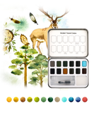 [Pack of 6] Watercolor Pocket Set Of 12 With Brush - Forest Colors