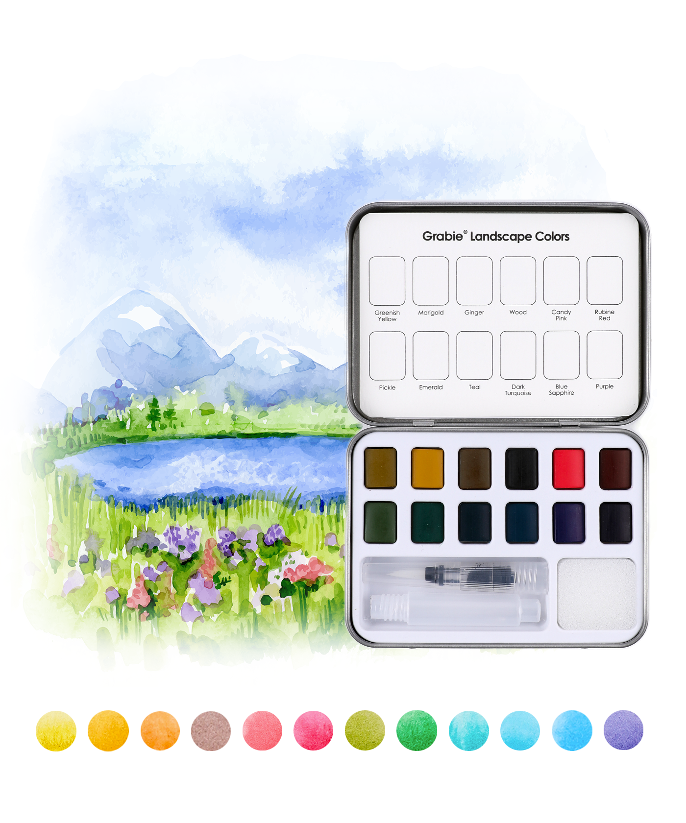 Good Watercolor Sets, Portable Watercolor Set, Good Watercolor Sets, Mini Travel Watercolor Set, Watercolor Half Pan, Watercolor Paints, Watercolor Set, Easy Watercolor Painting, Watercolor Painting Supplies, Pocket Watercolor Set, Grabie Watercolor, Grabie Watercolor Paint, Grabie Watercolor Paint Set, Grabie Best Watercolor Set, Grabie Watercolor With Brush, Grabie Art, Grabie Art Supplies, Grabie Watercolor With Brush