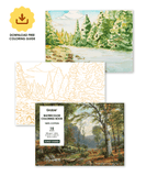 [Pack of 10] 15 Sheets 140LB Forest-Themed Watercolor Coloring Book